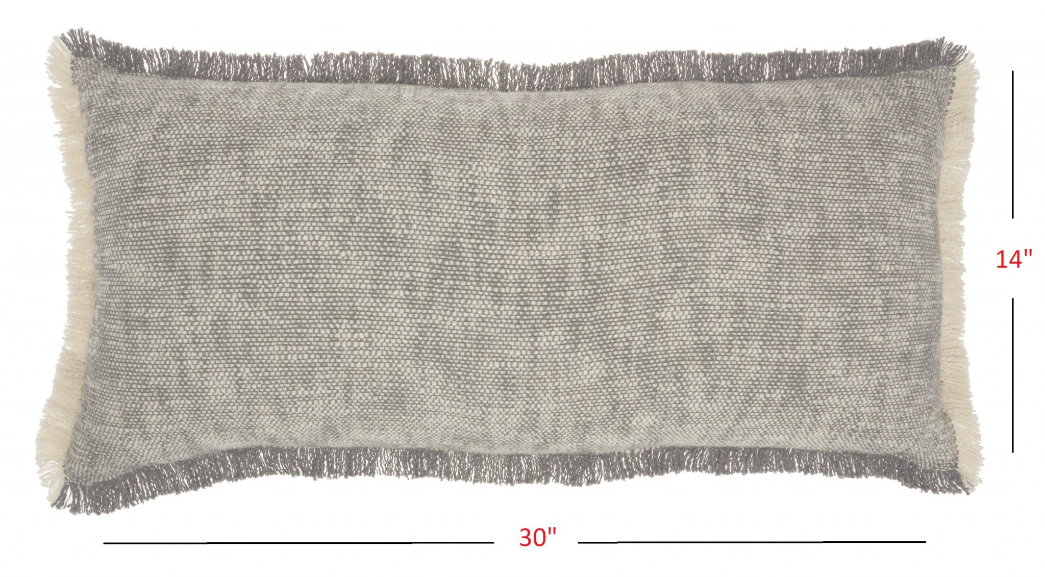 Cojín lumbar jaspeado tejido gris y blanco