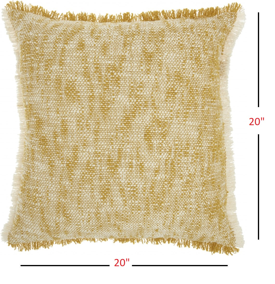 20" Mustard And Ivory Abstract Pattern Throw Pillow