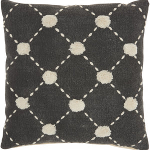 Glamorous Handcrafted Charcoal Accent Throw Pillow