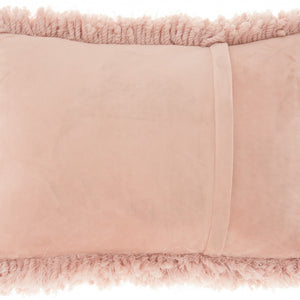 Mauve Knubby Plush Lumbar Throw Pillow