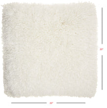 Fluffy White Shag Accent Throw Pillow