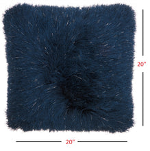 Acento de peluche azul marino Cojín