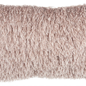 Long Blush Pink Shag Throw Pillow
