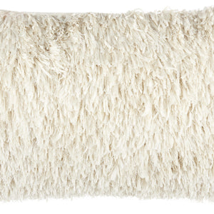 Long Ivory Shag Throw Pillow