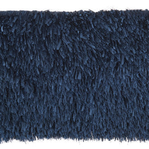 Long Navy Shag Throw Pillow