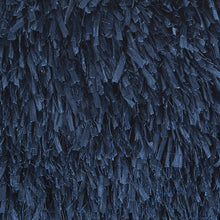 Long Navy Shag Throw Pillow