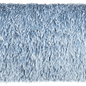 Long Ocean Blue Shag Throw Pillow