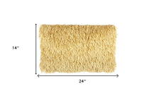 Long Yellow Shag Throw Pillow