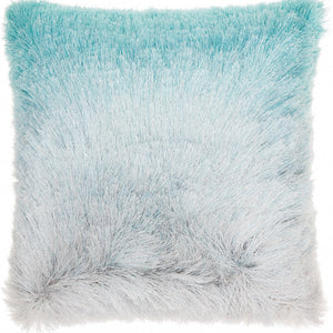 Plush Turquoise Silver Accent Throw Pillow