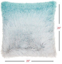 Plush Turquoise Silver Accent Throw Pillow