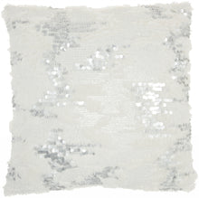 Sequined White  Accent Throw Pillow