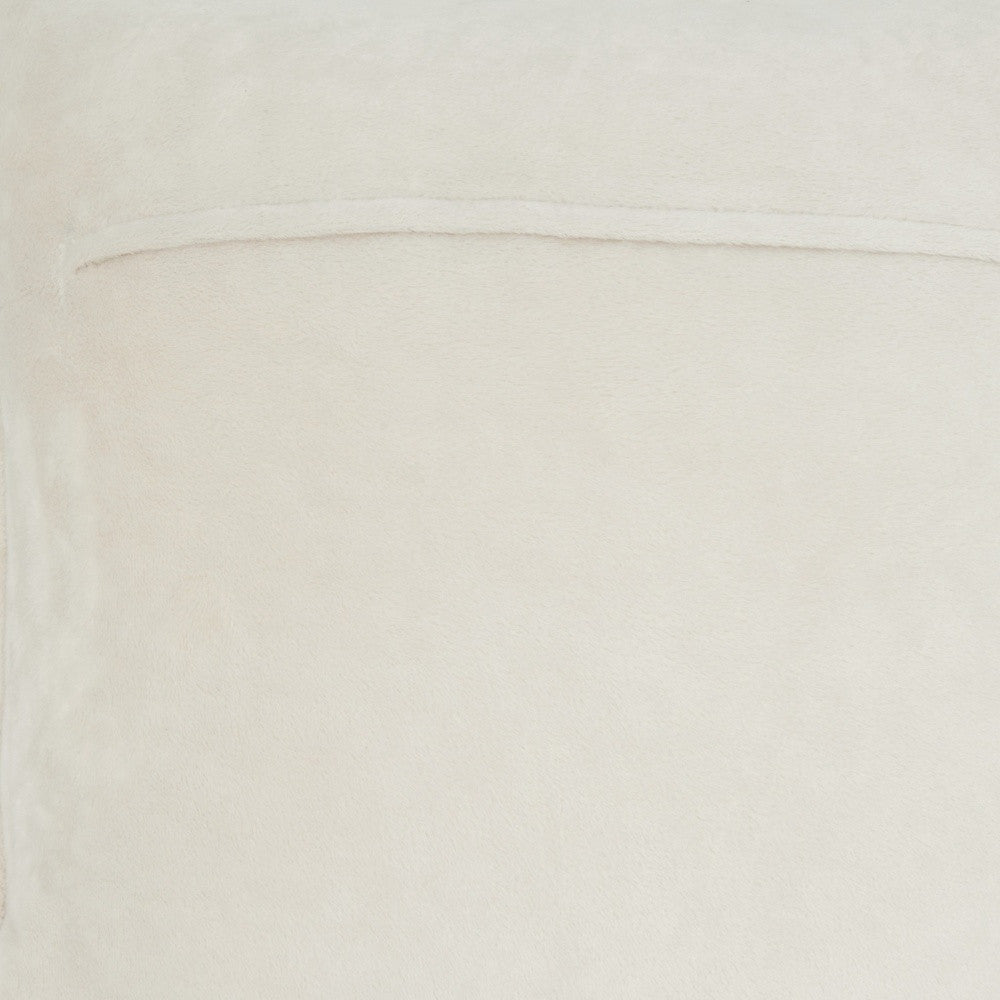 Cojín de 20" marfil con terciopelo acolchado brillante