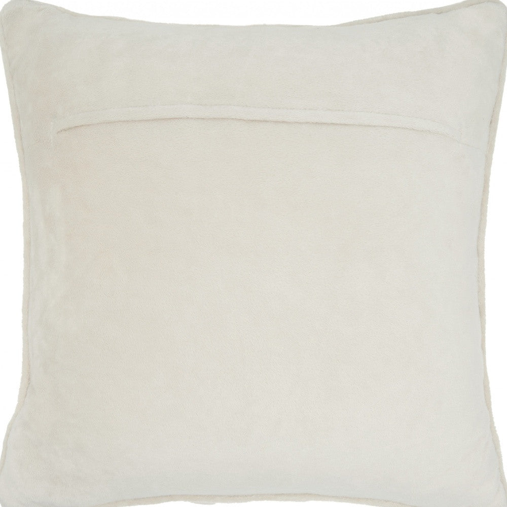Cojín de 20" marfil con terciopelo acolchado brillante
