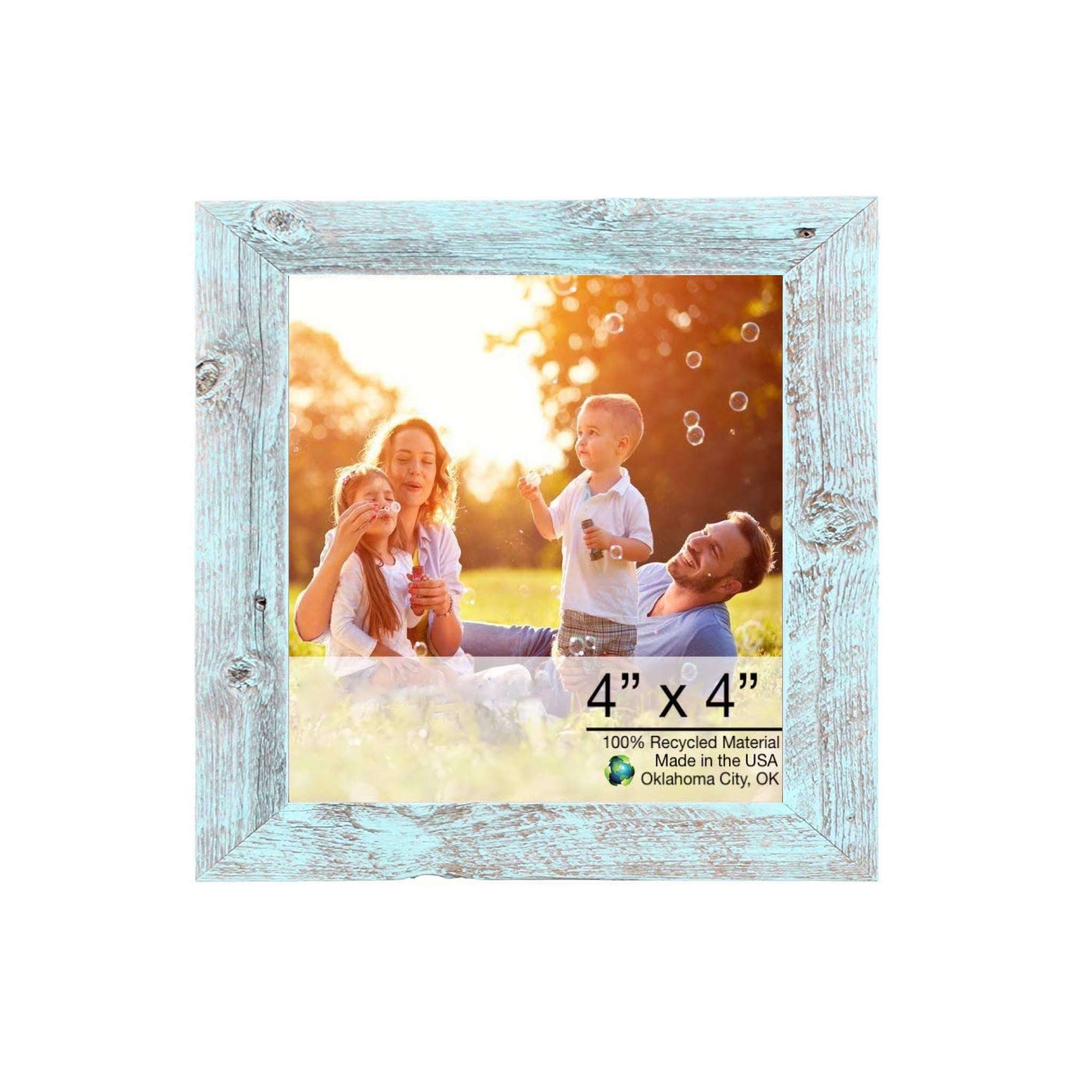4” X 4” Rustic Farmhouse Light Aqua Blue Wood Frame 4” X 4” Rustic Farmhouse Light Aqua Blue Wood Frame