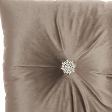 Light Brown Center Beaded Tuft Throw Pillow