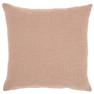 Blush Solid Woven Throw Pillow