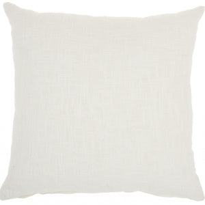 White Solid Woven Throw Pillow