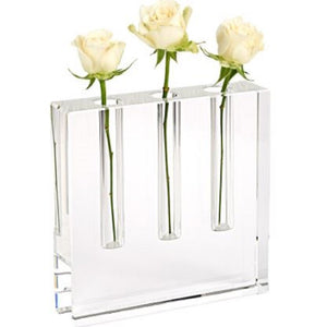 Modern Clear Square Block Optical Crystal Vase