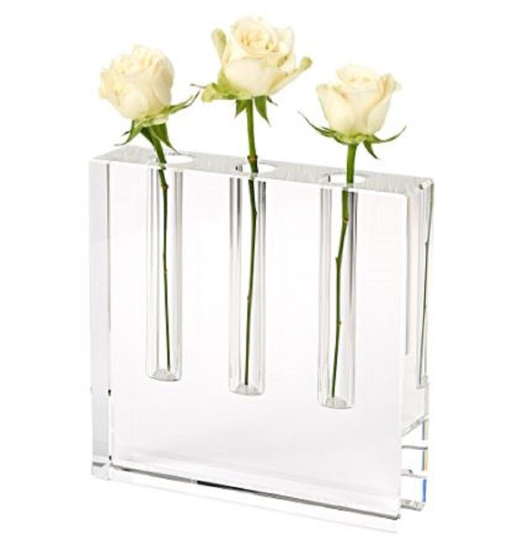 Modern Clear Square Block Optical Crystal Vase
