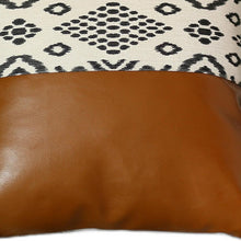 Warm Brown Faux Leather And Boho Abstract Pillow Cover