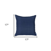 Solid Navy Blue Faux Leather Decorative Pillow Cover