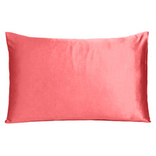 Coral Dreamy Set Of 2 Silky Satin King Pillowcases