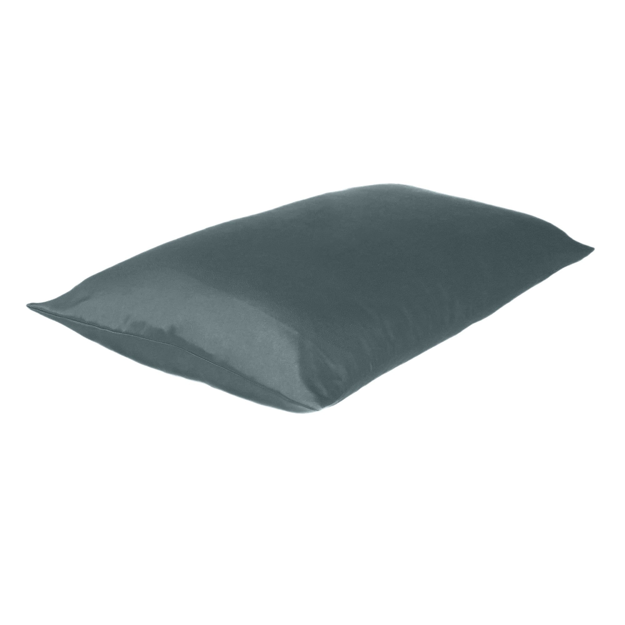Gray Dreamy Set Of 2 Silky Satin Standard Pillowcases
