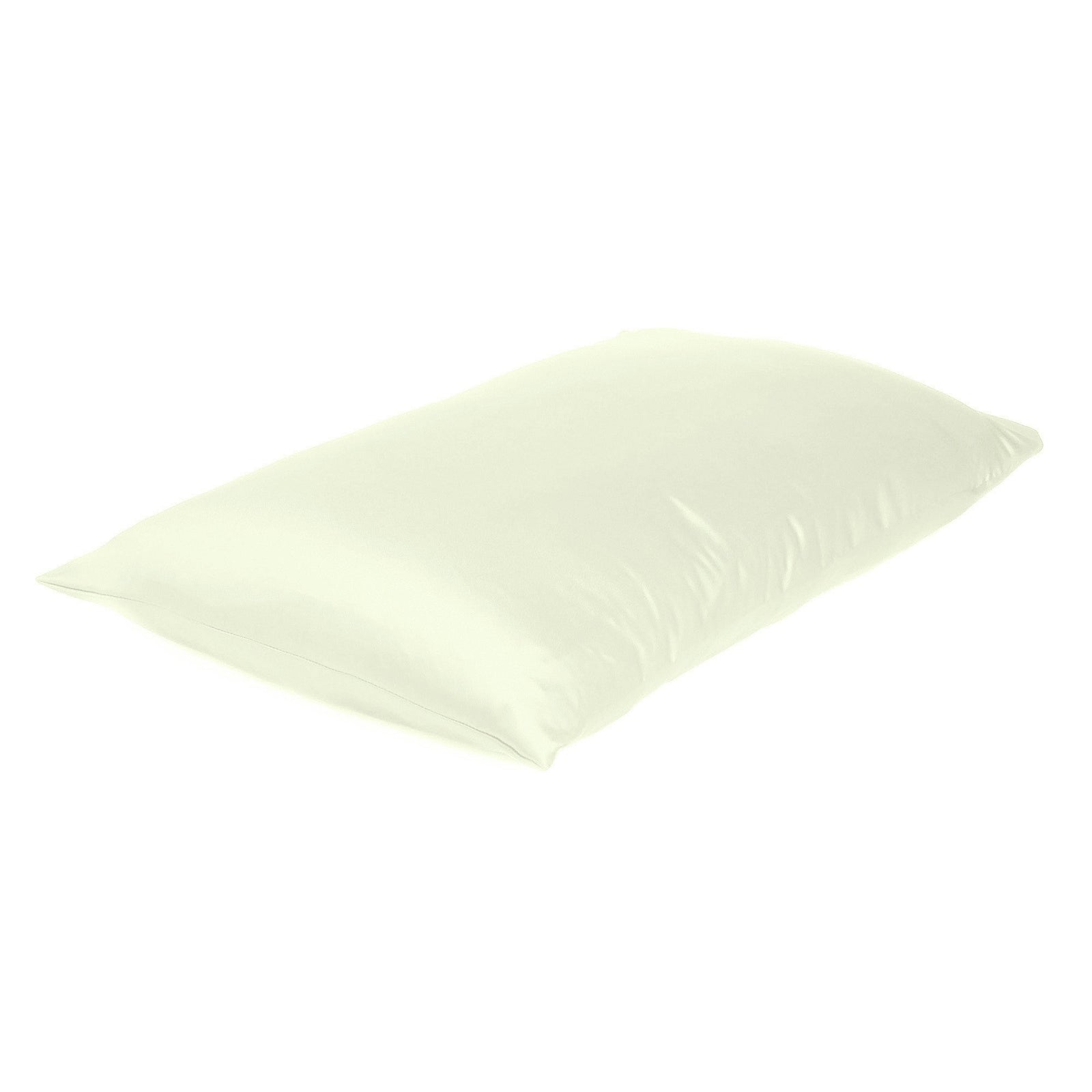Ivory Dreamy Set Of 2 Silky Satin Standard Pillowcases