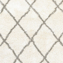 2’ X 3’ Ivory And Gray Geometric Lattice Scatter Rug