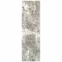 2’ X 3’ Gray And Ivory Distressed Abstract Scatter Rug