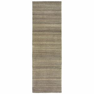 3’ X 8’ Two-Toned Brown And Beige Indoor Runner Rug