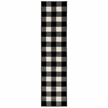 2’ X 8’ Monochromatic Gingham Pattern Indoor Runner Rug