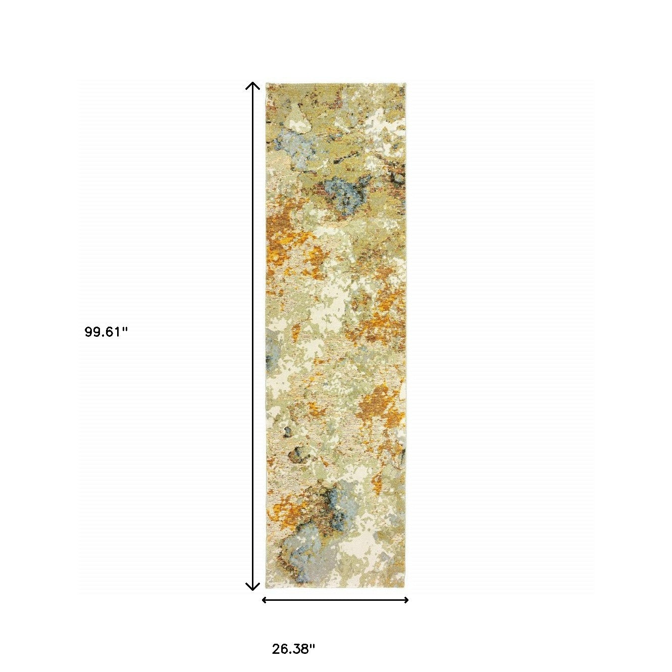 2’ X 3’ Modern Abstract Gold And Beige Indoor Scatter Rug