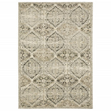 2’ X 8’ Ivory And Gray Floral Trellis Indoor Runner Rug