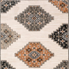 Abstract Ivory And Gray Geometric Indoor Runner Rug - 2’ x 8’