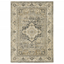 Beige And Gray Traditional Medallion Indoor Runner Rug - 2’ x 8’