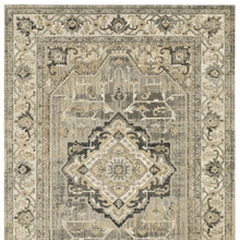 Beige And Gray Traditional Medallion Indoor Runner Rug - 2’ x 8’