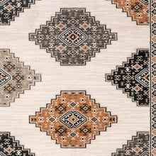 Abstract Ivory And Gray Geometric Indoor Runner Rug - 2’ x 8’