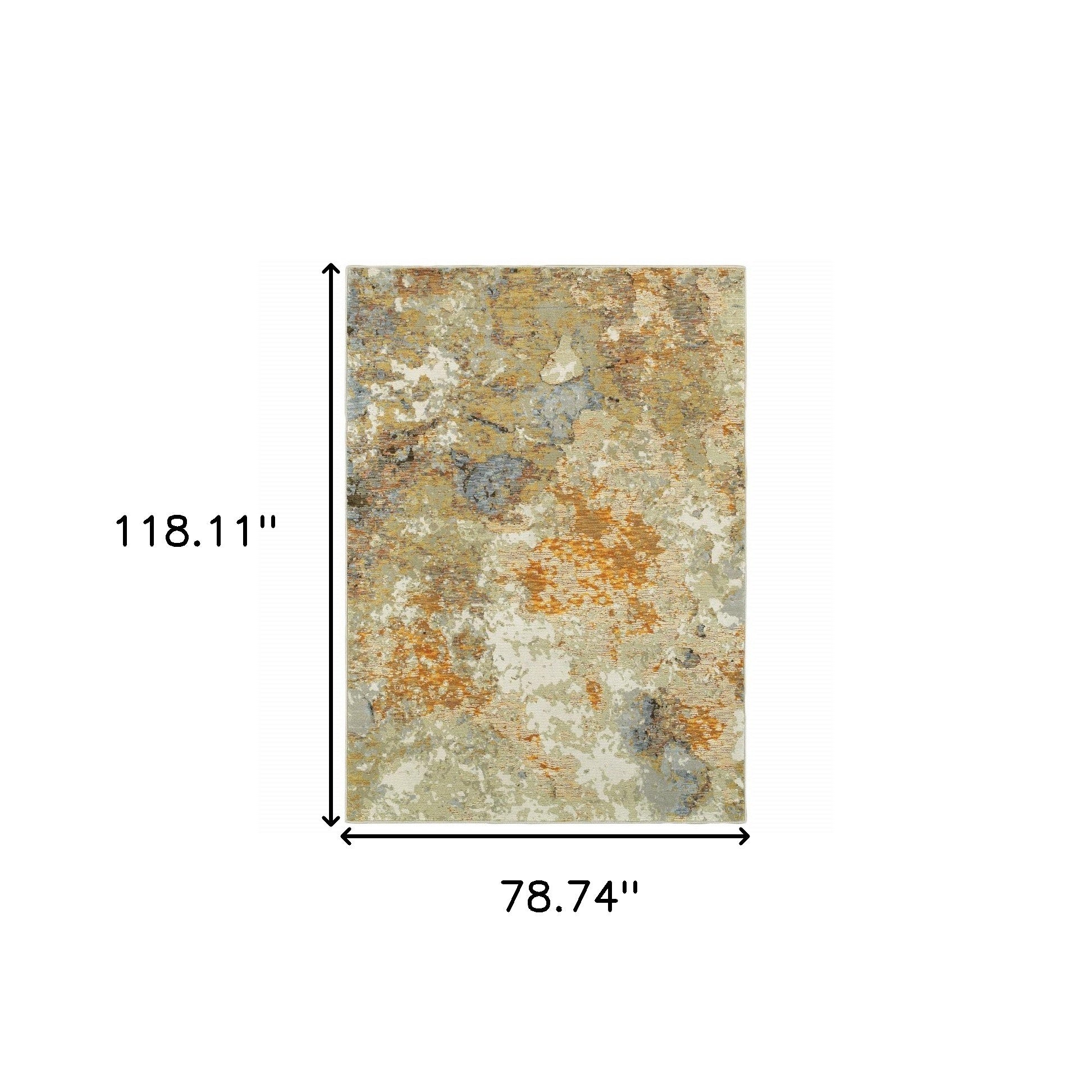 2’ X 3’ Modern Abstract Gold And Beige Indoor Scatter Rug