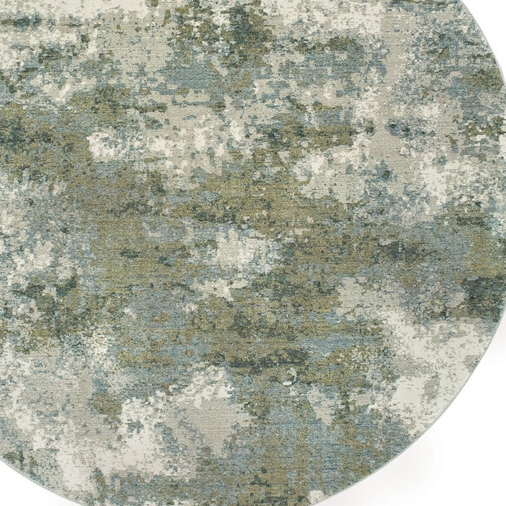 2’ X 3’ Blue And Sage Distressed Waves Indoor Scatter Rug