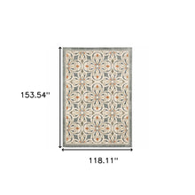10’ X 13’ Gray And Beige Medallion Indoor Area Rug
