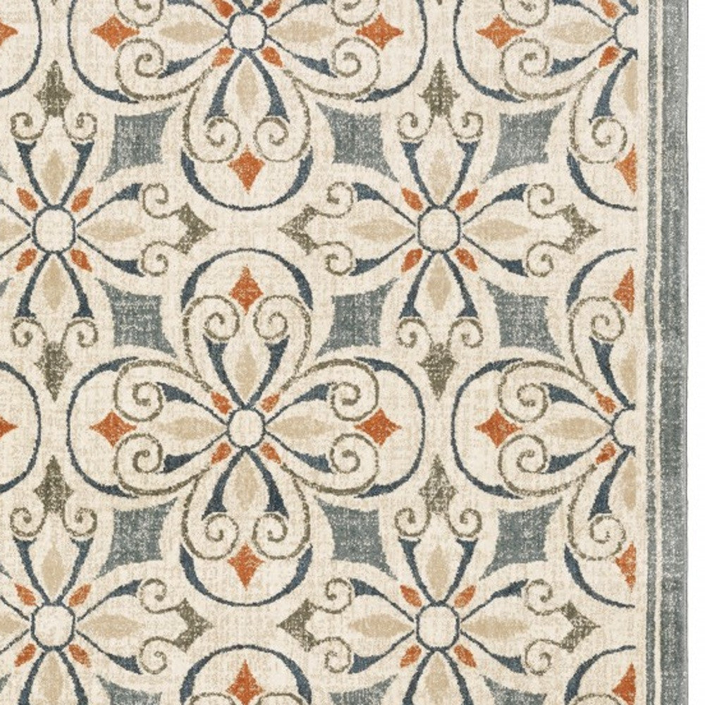 10’ X 13’ Gray And Beige Medallion Indoor Area Rug