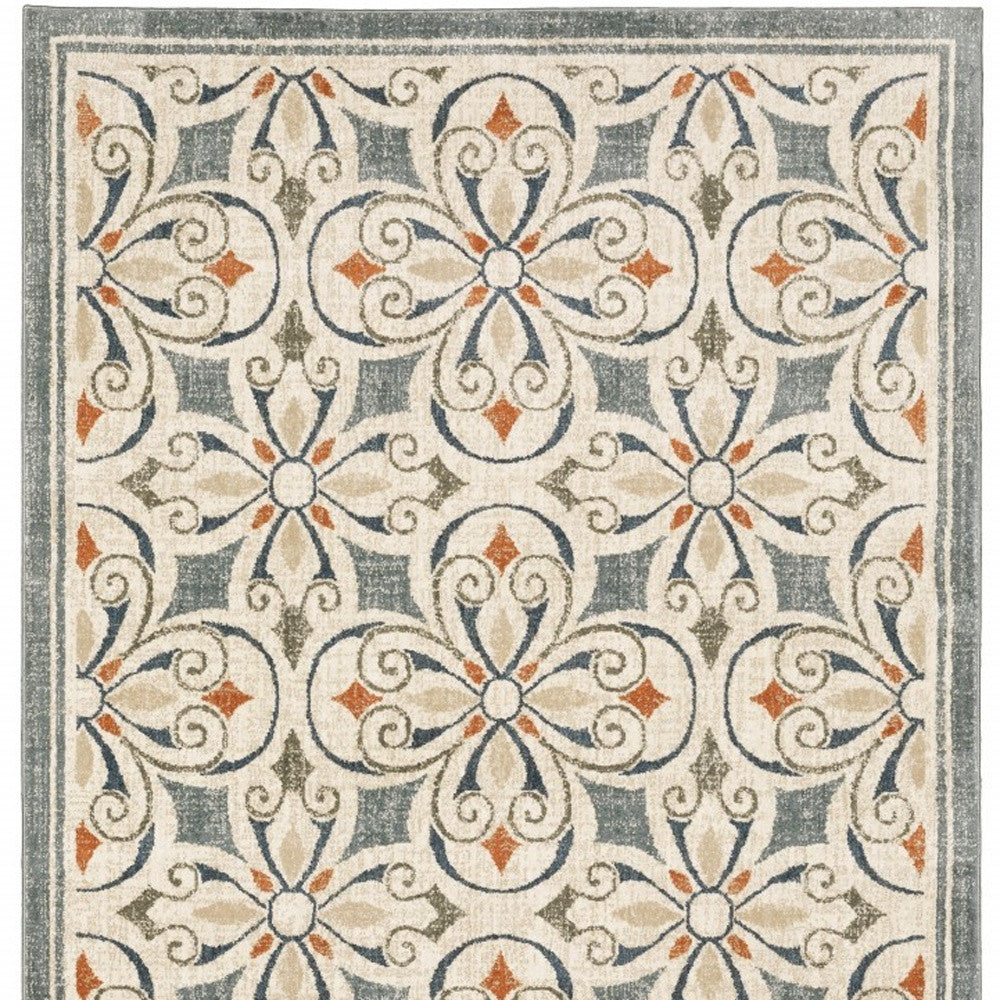 10’ X 13’ Gray And Beige Medallion Indoor Area Rug