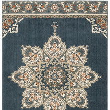 2’ X 7’ Blue And Beige Floral Medallion Indoor Runner Rug