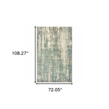 3’ X 10’ Blue And Gray Abstract Splash Indoor Runner Rug