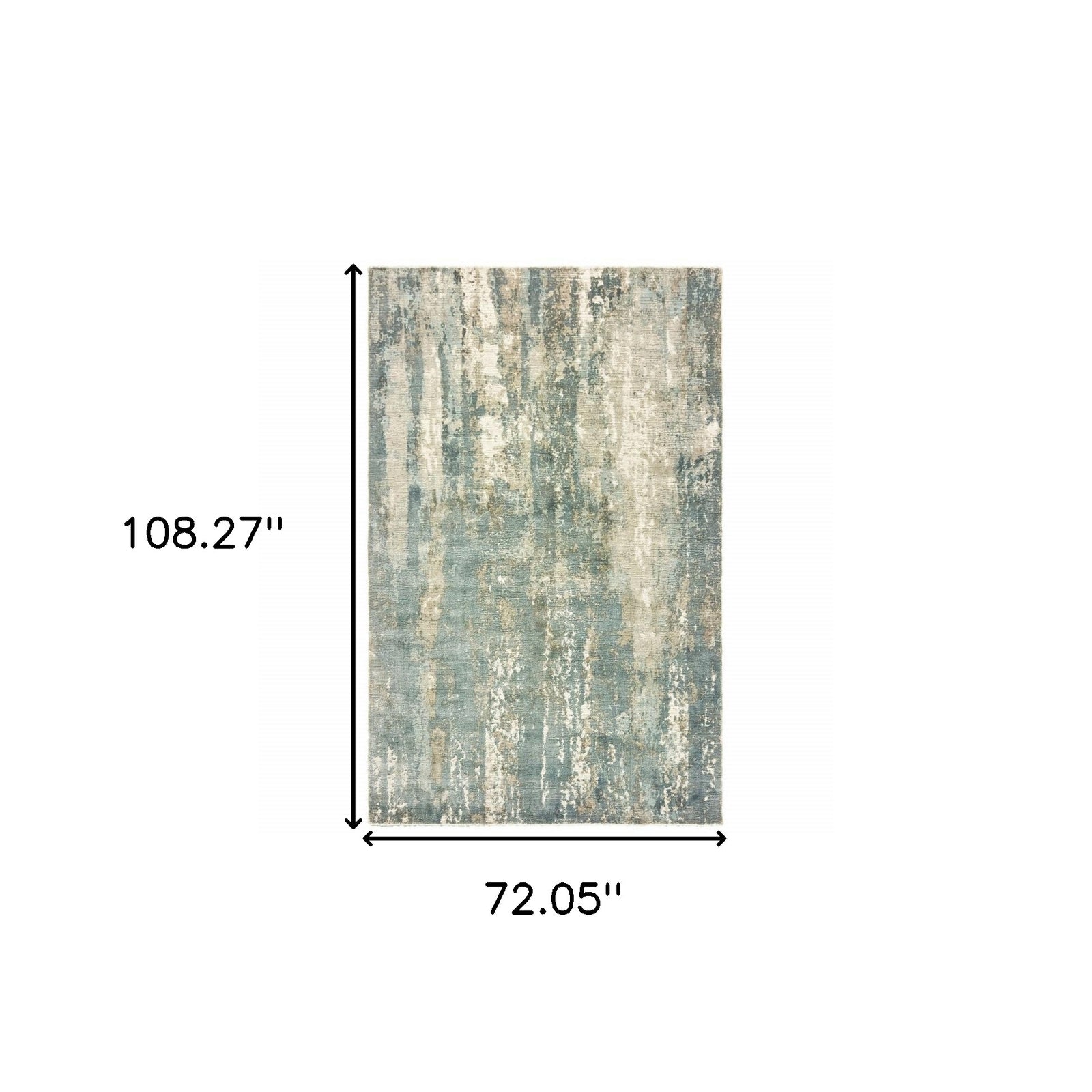 3’ X 10’ Blue And Gray Abstract Splash Indoor Runner Rug