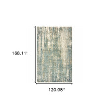 3’ X 10’ Blue And Gray Abstract Splash Indoor Runner Rug