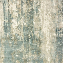 3’ X 10’ Blue And Gray Abstract Splash Indoor Runner Rug