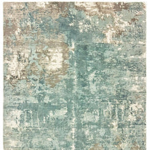 3’ X 10’ Blue And Gray Abstract Pattern Indoor Runner Rug