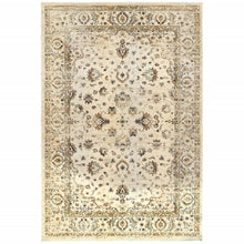 2’ X 8’ Ivory And Gold Distressed Indoor Runner Rug